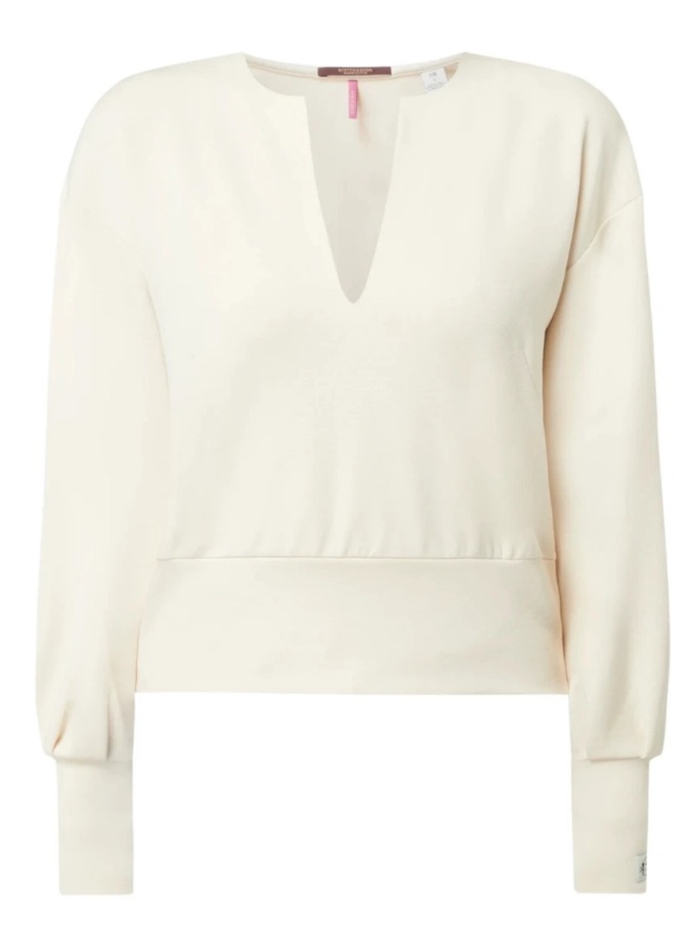 Scotch & Soda Cream V-Neck Sweatshirt Pullover